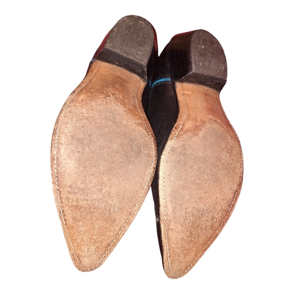 Vintage Code West 1990’s Cowgirl Boots USA Turquoise Red Flame - Picture 7 of 16